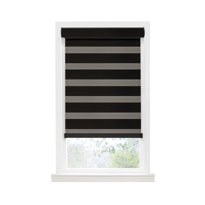 Cordless Celestial Room Darkening Double Layered Shade, BLACK, hi-res image number null
