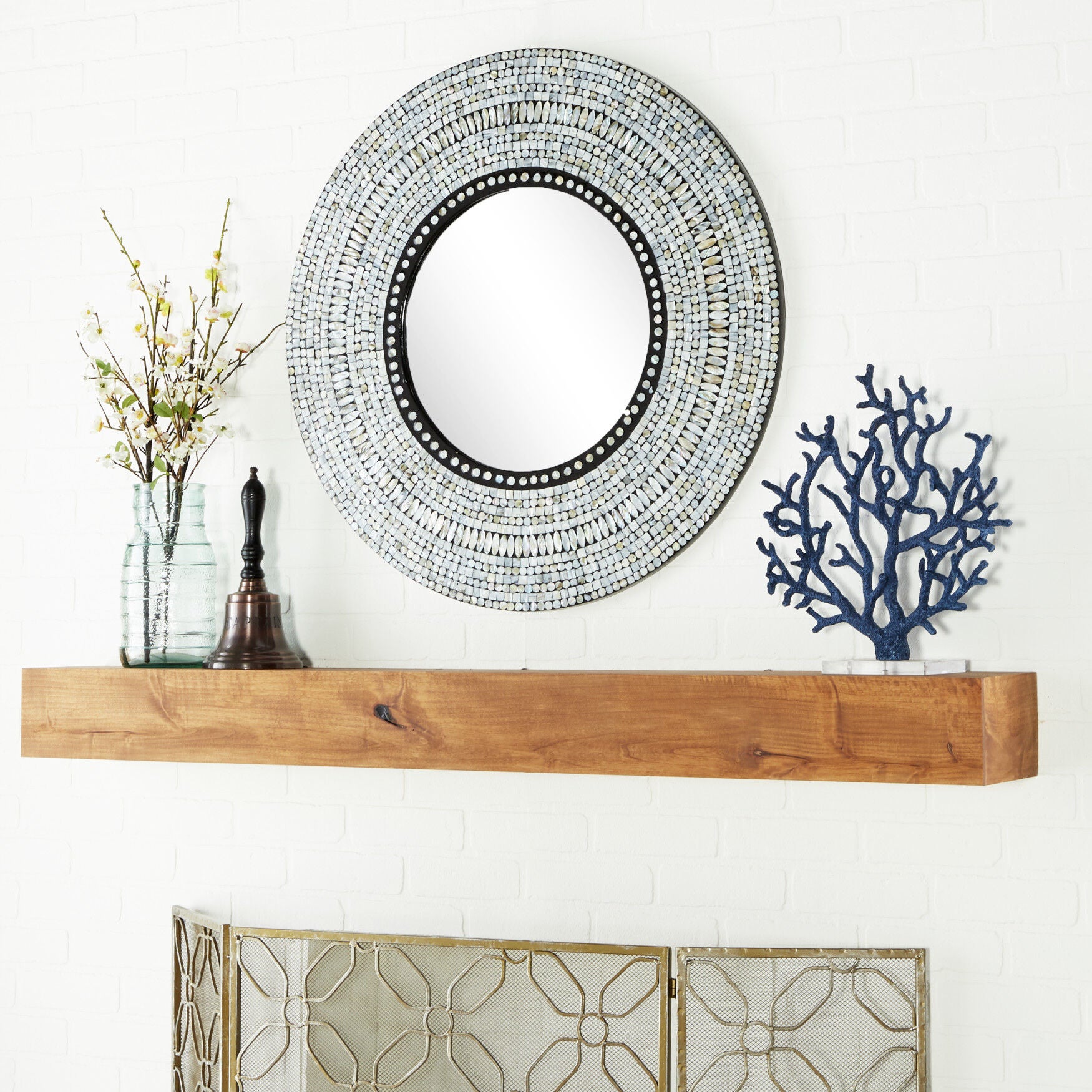 Blue Coastal Wood Wall Mirror, , alternate image number 4