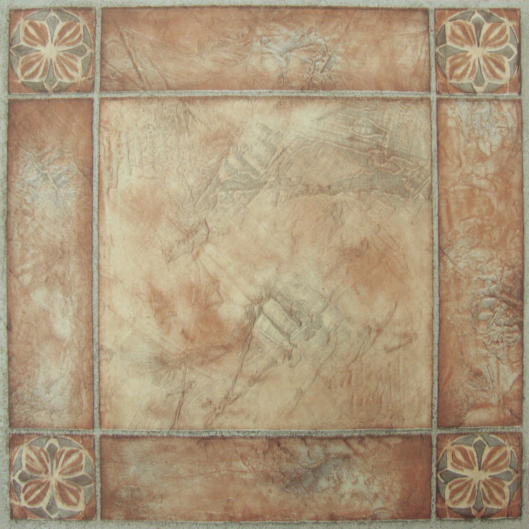 Sterling 12 inches x 12 inches Self Adhesive Vinyl Floor Tile, ROSE, hi-res image number 0
