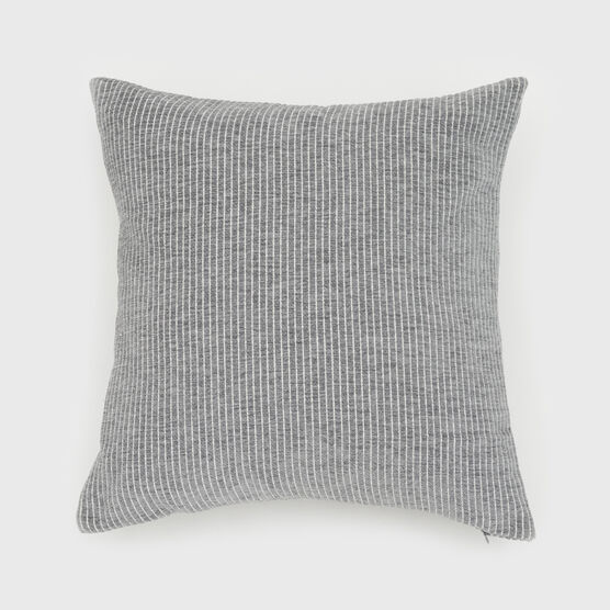 NEA WOVEN PIN STRIPES PILLOW, CHARCOAL GRAY, hi-res image number null