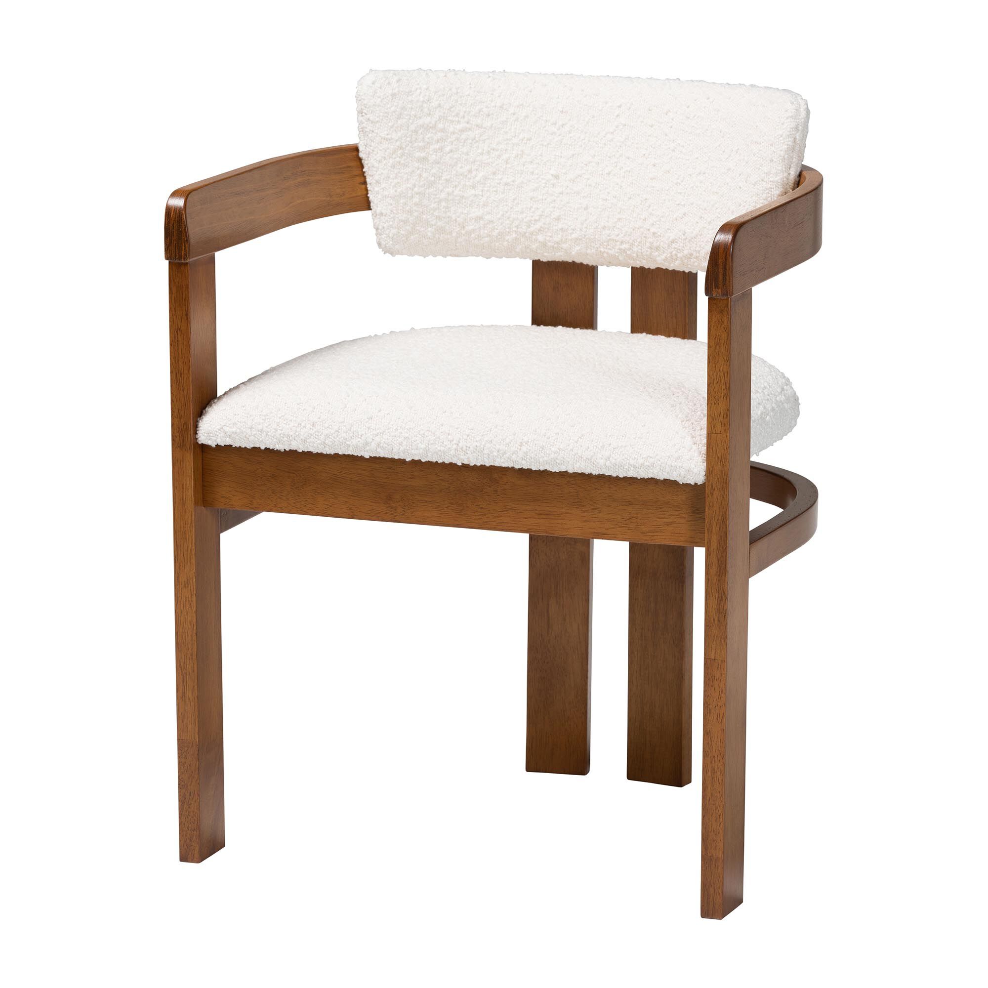 Carice Modern Cream Boucle Dining Chair, CREAM, alternate image number 1