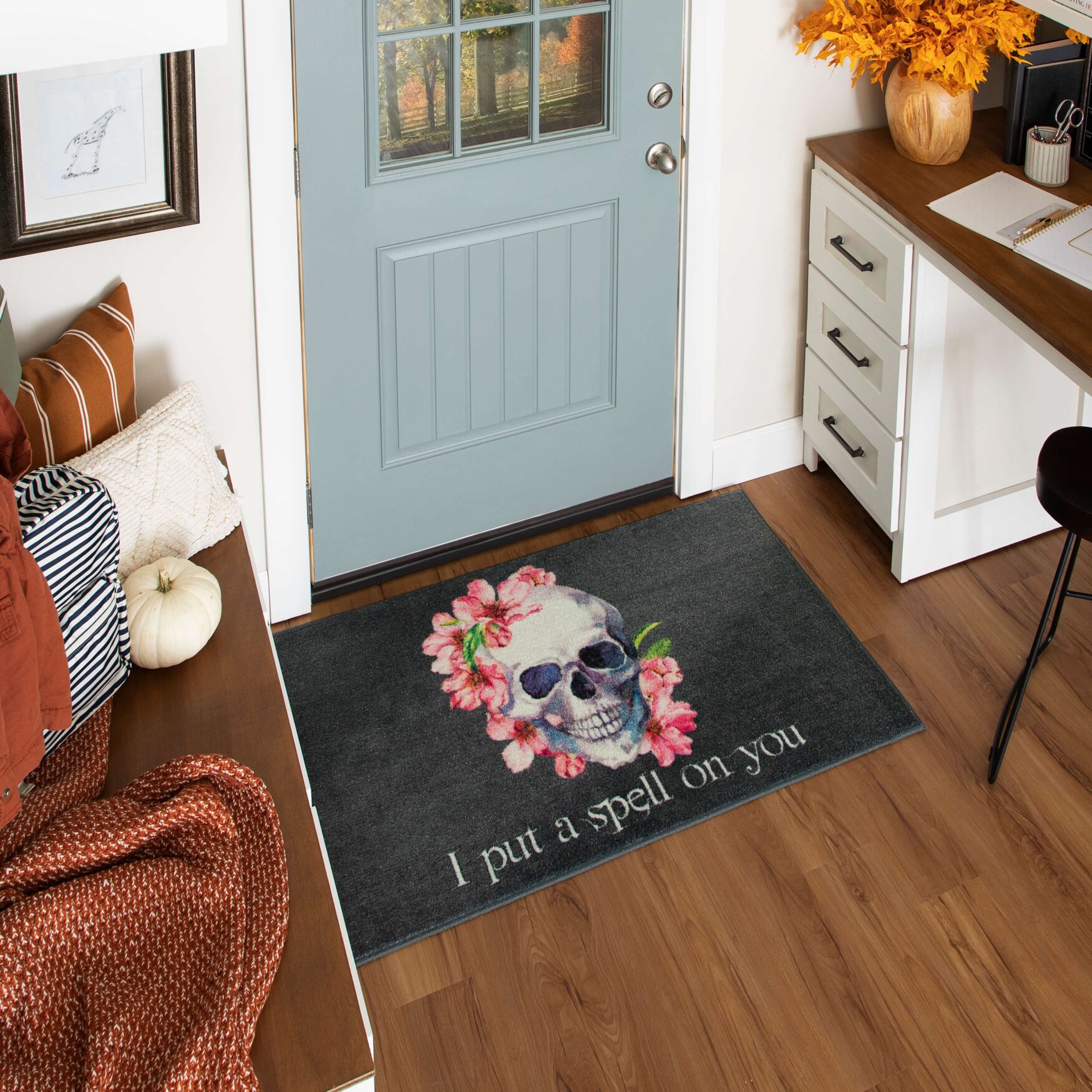 Skull Spell Purple Kitchen Rug, , alternate image number 6