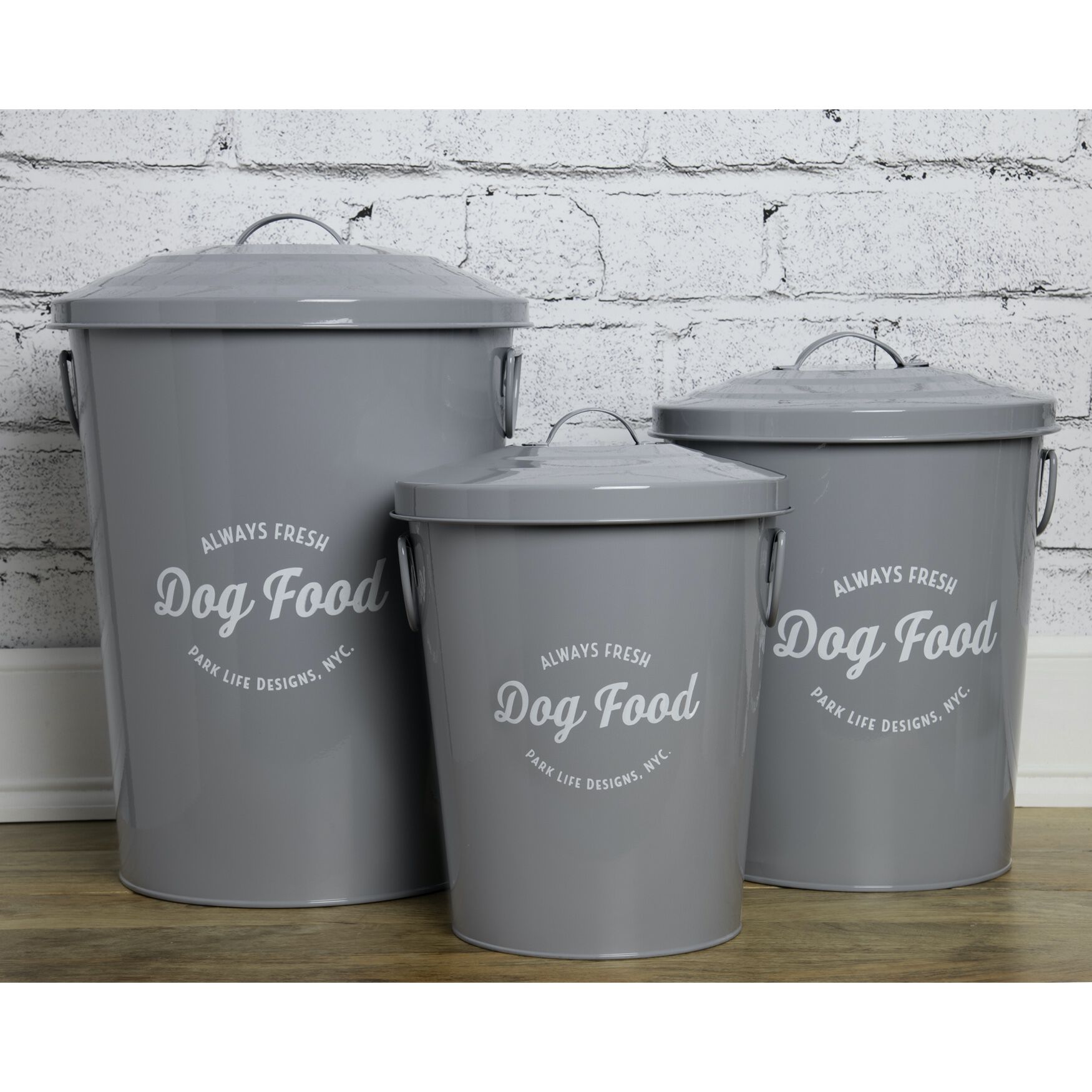 Andreas Grey Small 17Lbs Pet Dog Cat Food Bin, , on-hover image number 1