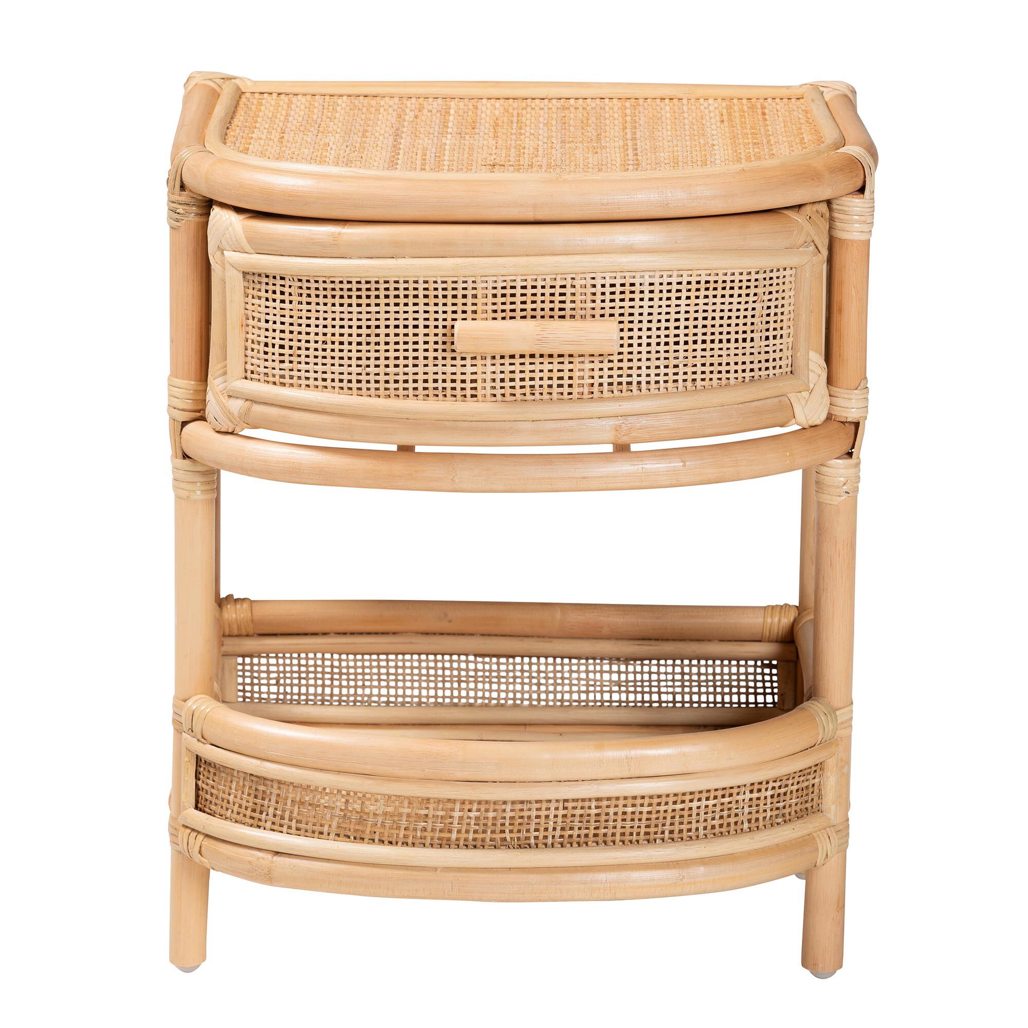 Divitia Bohemian Natural Rattan 1-Drawer Nightstand, NATURAL, alternate image number 4