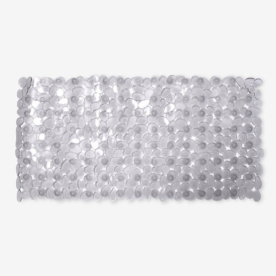 Extra Long Tub Mat With River Stones Design, CLEAR, hi-res image number null