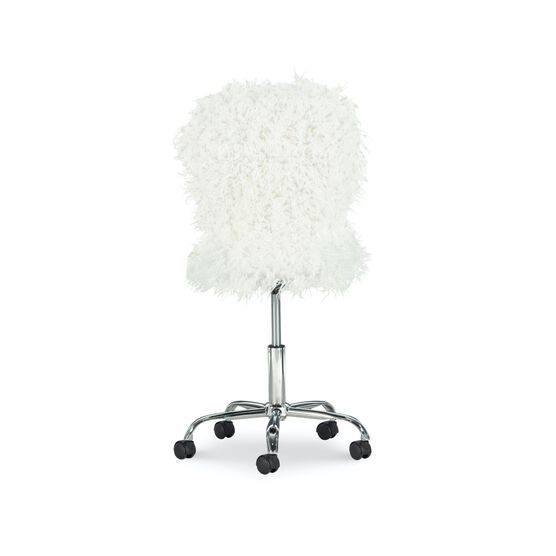 Fulton Faux Flokati Office Chair White, , alternate image number null