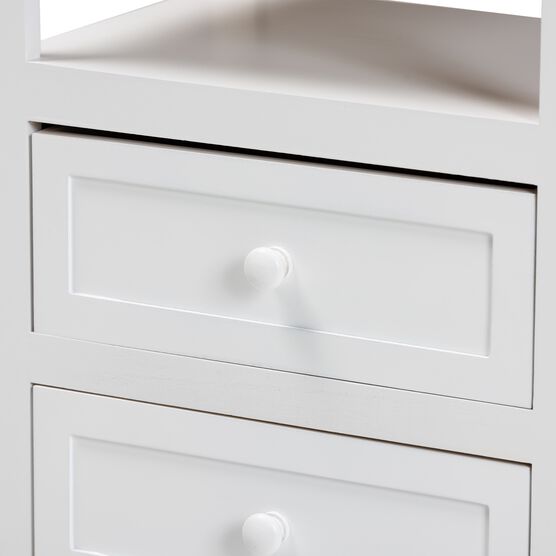 Karsen Modern And Contemporary White Finished Wood 2-Drawer Nightstand, , alternate image number null