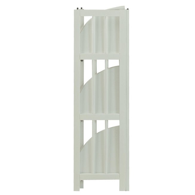 4-Shelf Corner Folding Bookcase-White, , alternate image number null
