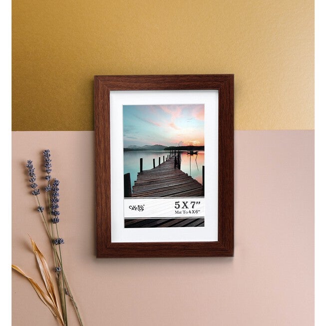 4 X 6 Picture Frame W-Mat/5 X 7 Without Mat - Rustic Grey - 5 Units, , alternate image number null