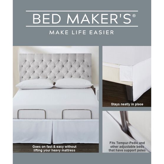 Bed Maker's Adjustable Bed Wrap-Around 15"" Tailored Bedskirt , , on-hover image number null