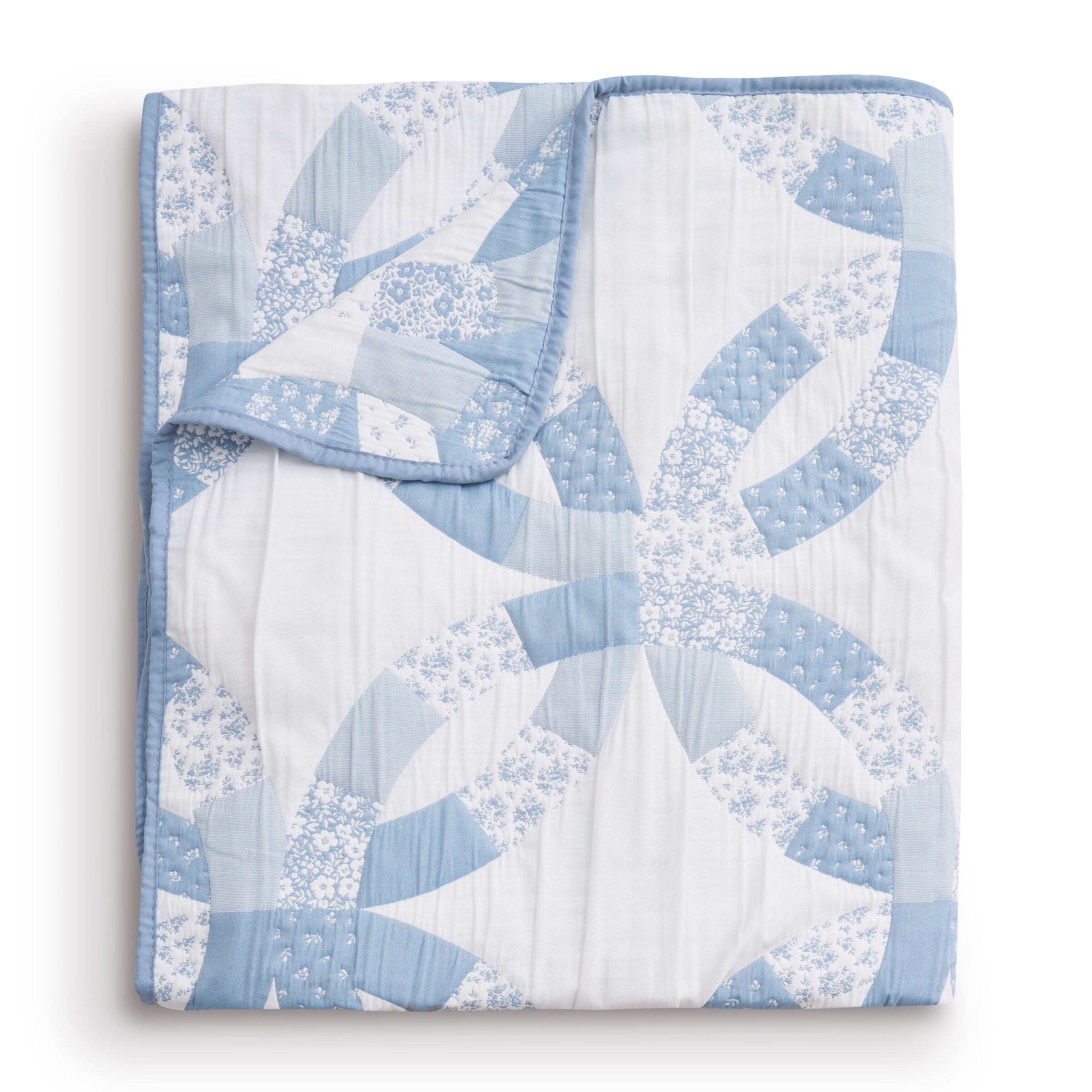 Wedding Ring Traditional Reversible Throw Blanket, BLUE, alternate image number 2