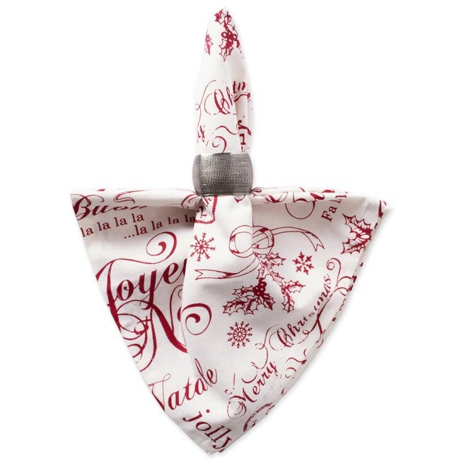 Vintage Christmas Print Napkin, Set of 6, , alternate image number null
