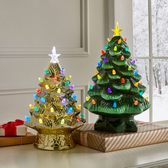 Mr. Christmas Pre-Lit Nostalgic Porcelain Christmas Tree, GOLD, hi-res image number null
