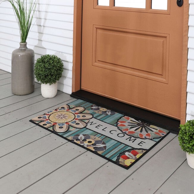 Playful Medallion Welcome Multi 1' 6 inches X 2' 6 inches, , alternate image number null