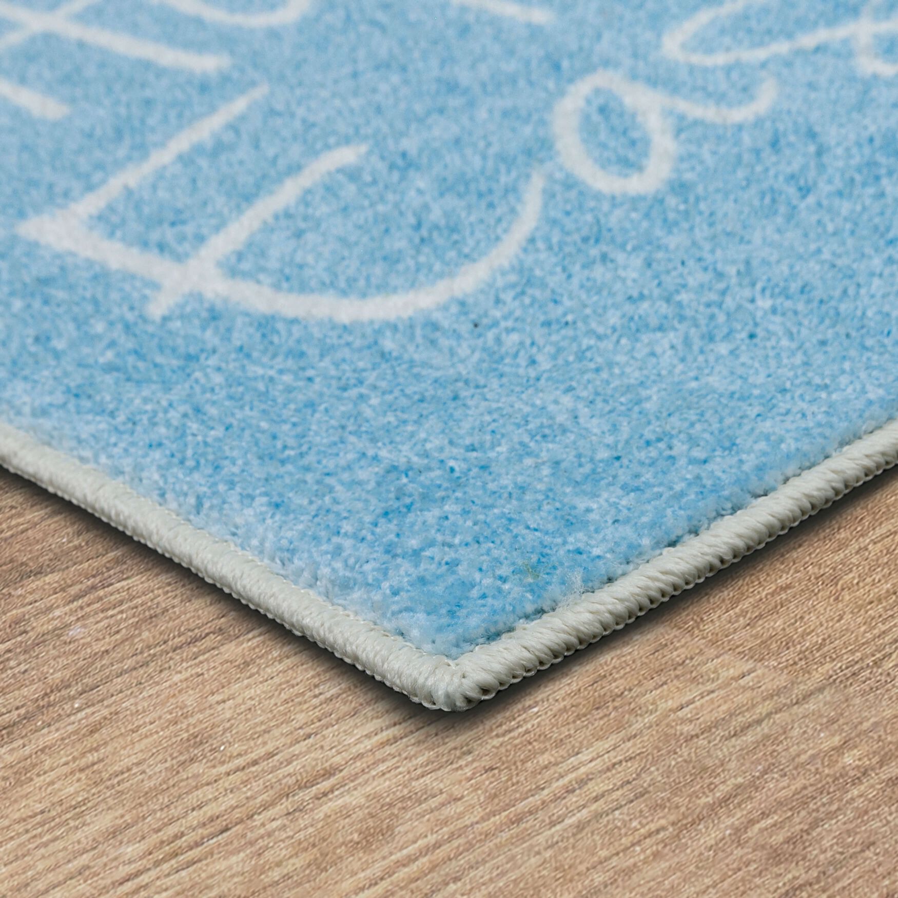 Hoppy Easter Bunny Light Blue Kitchen Rug, , on-hover image number 1