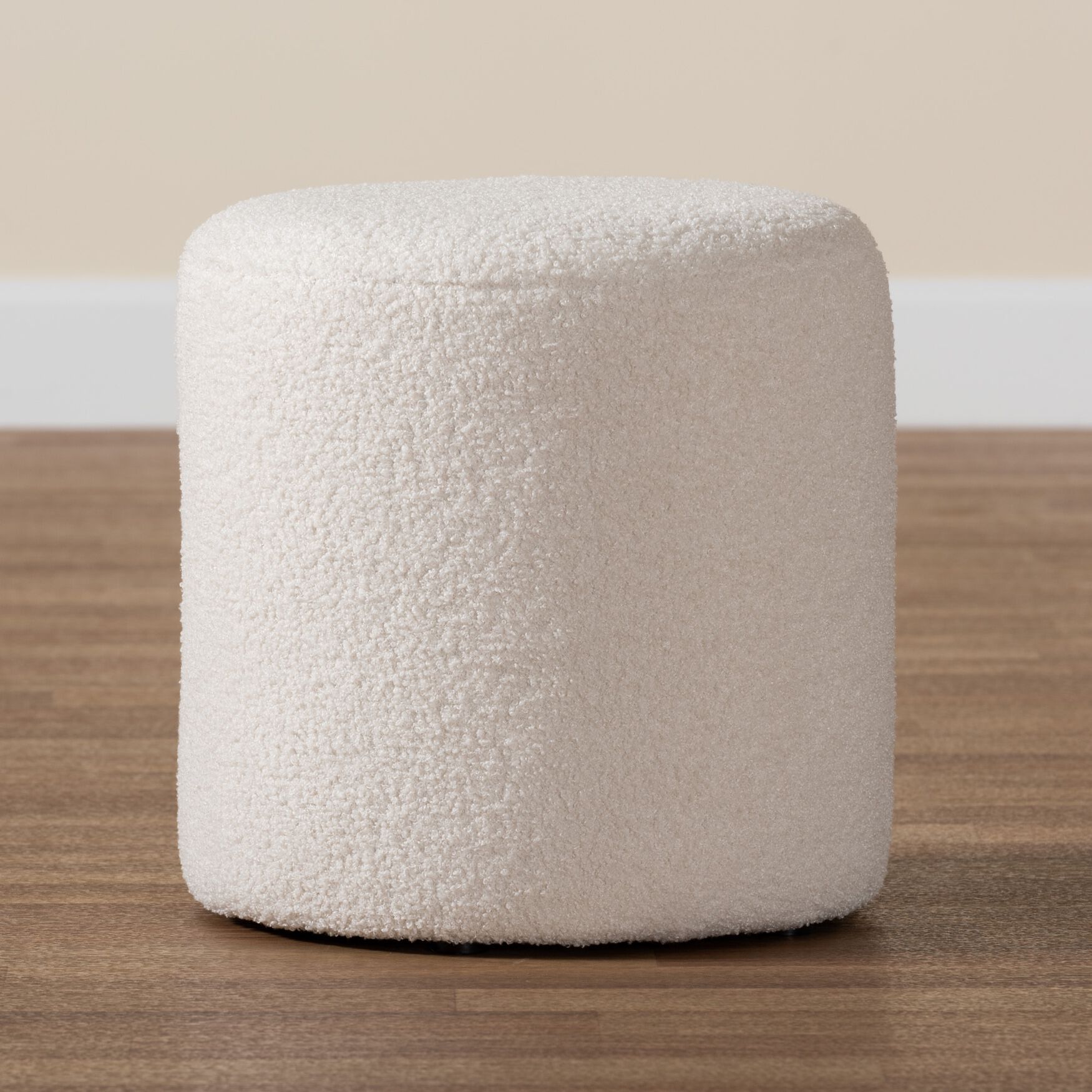 Tori Modern And Contemporary Ivory Boucle Upholstered Ottoman, , alternate image number 4