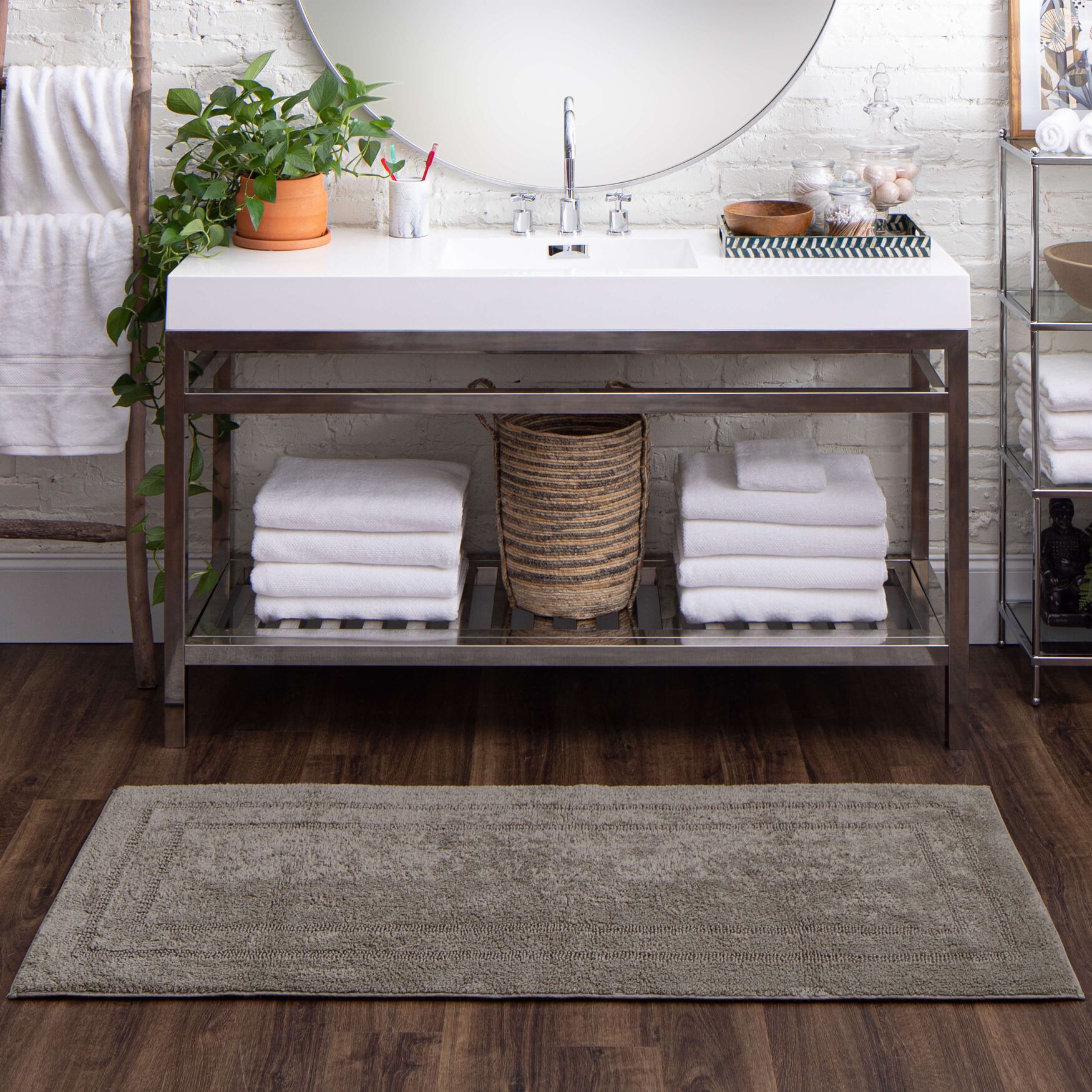 Cotton Reversible Bath Rug, , alternate image number 5