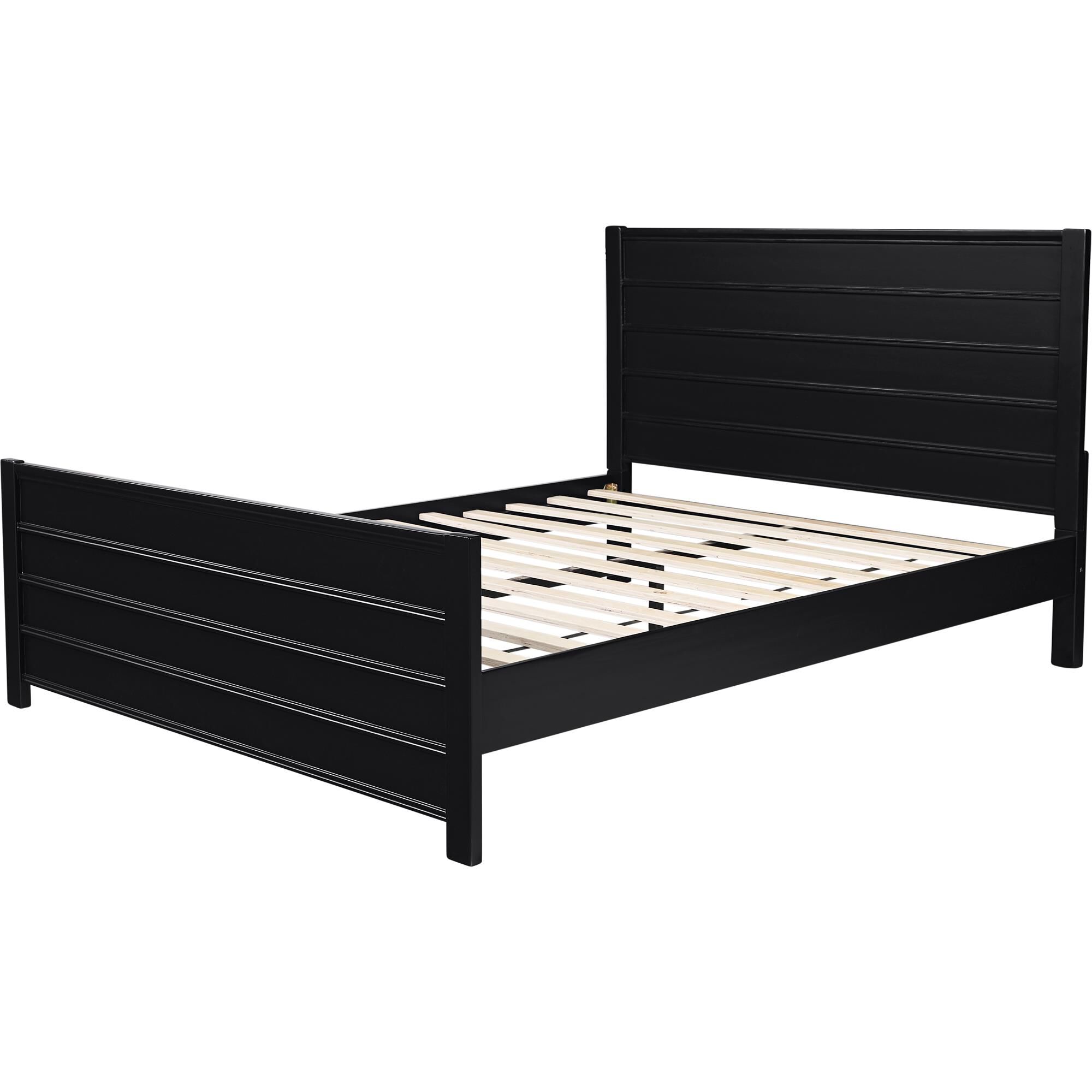 Caroline Wooden Platform Bed in Oak, King, BLACK, alternate image number 6