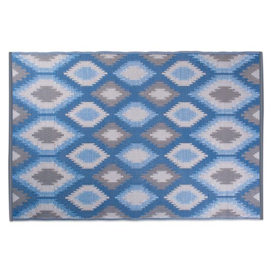 Blue Ikat Outdoor Rug 4X6 Ft Floor Coverings, , on-hover image number null