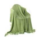 Battilo Home Intricate Woven Throw Blanket with Raised Patterns and Tasseled End, 50"L x 60"W, GREEN, hi-res image number null