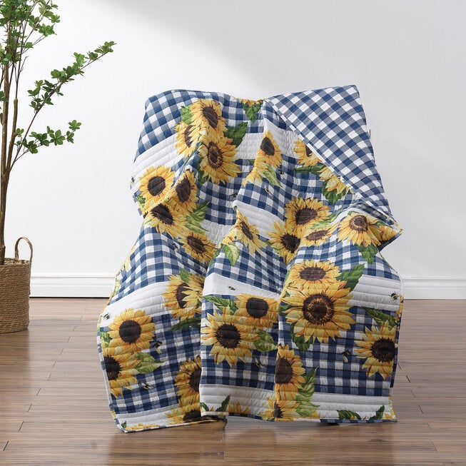 Sunflower Gold Throw Blanket, GOLD, hi-res image number 0