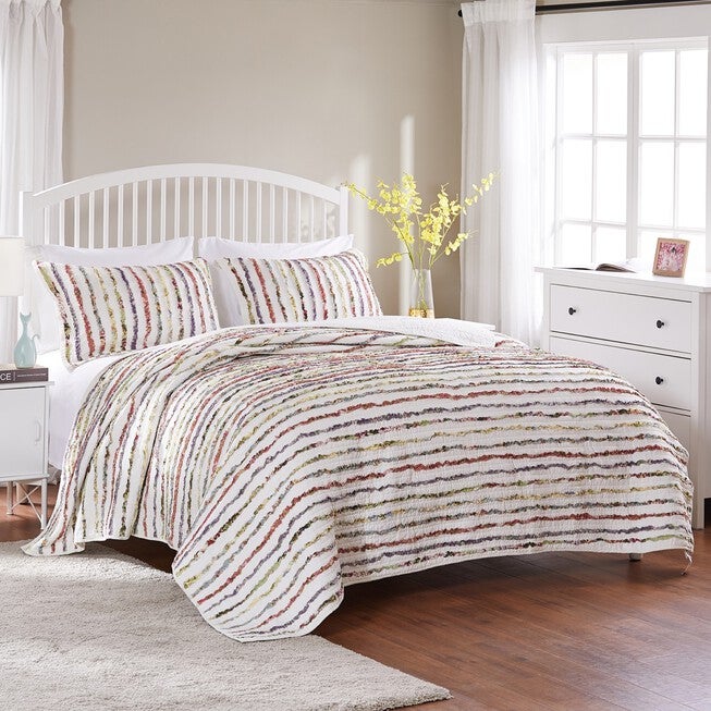 Bella Ruffle Quilt Set , IVORY, hi-res image number 0
