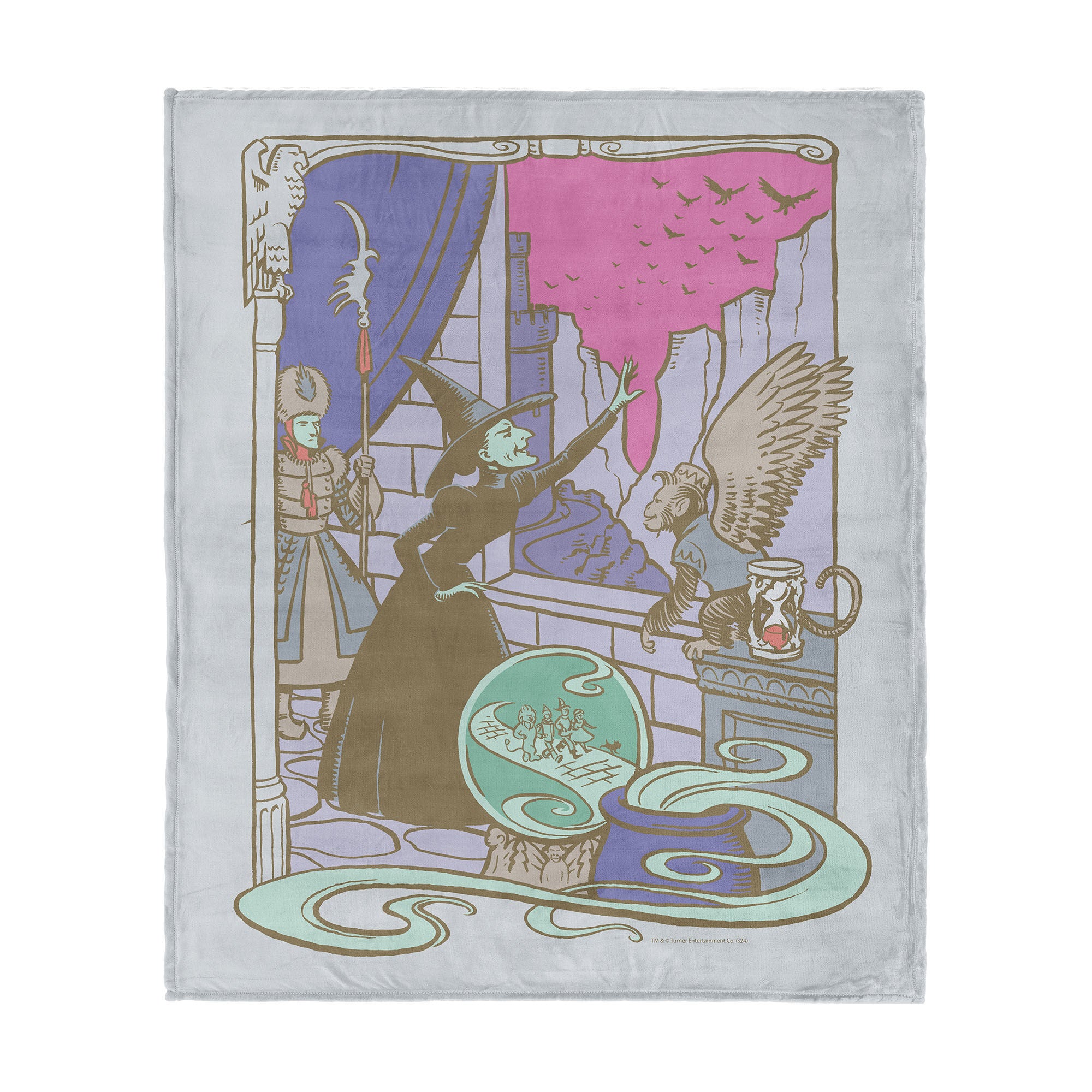 Warner Bros. The Wizard of Oz Wicked Witch Silk Touch Throw Blanket 50x60 Inches, GRAY, hi-res image number 0