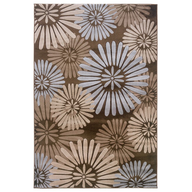 Milan Brown/Aqua 8'X10' Area Rug, BROWN AQUA, hi-res image number null