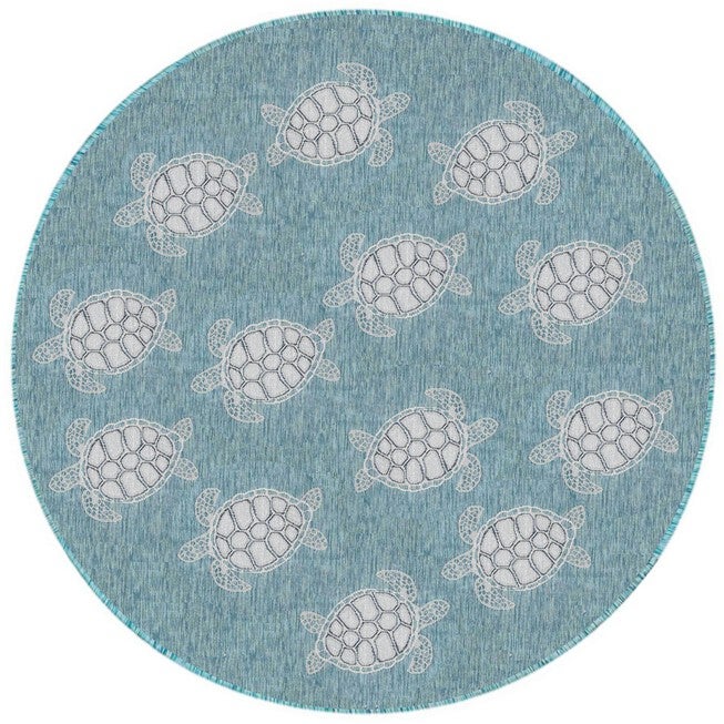 Liora Manne Carmel Seaturtles Indoor/Outdoor Rug Aqua 23 inchesX7 feet 6 inches, , alternate image number 3