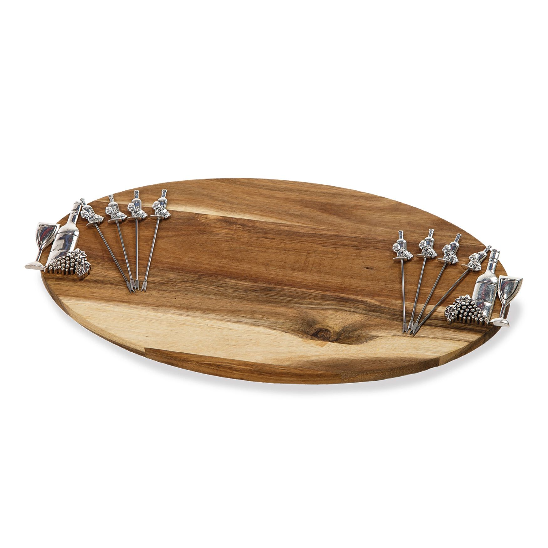 Wine & Grapes Large Serving Board With Food Picks, PURPLE, hi-res image number 0