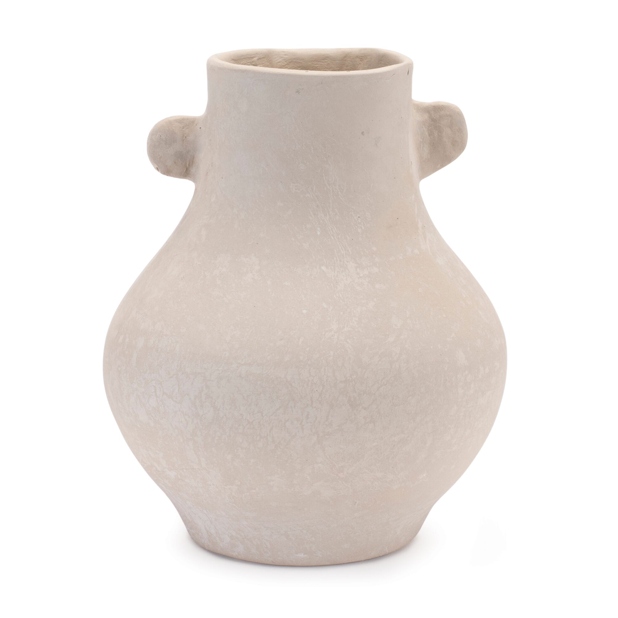Recycled Paper Chalk Vase 9.75 inchesH, BEIGE, hi-res image number 0