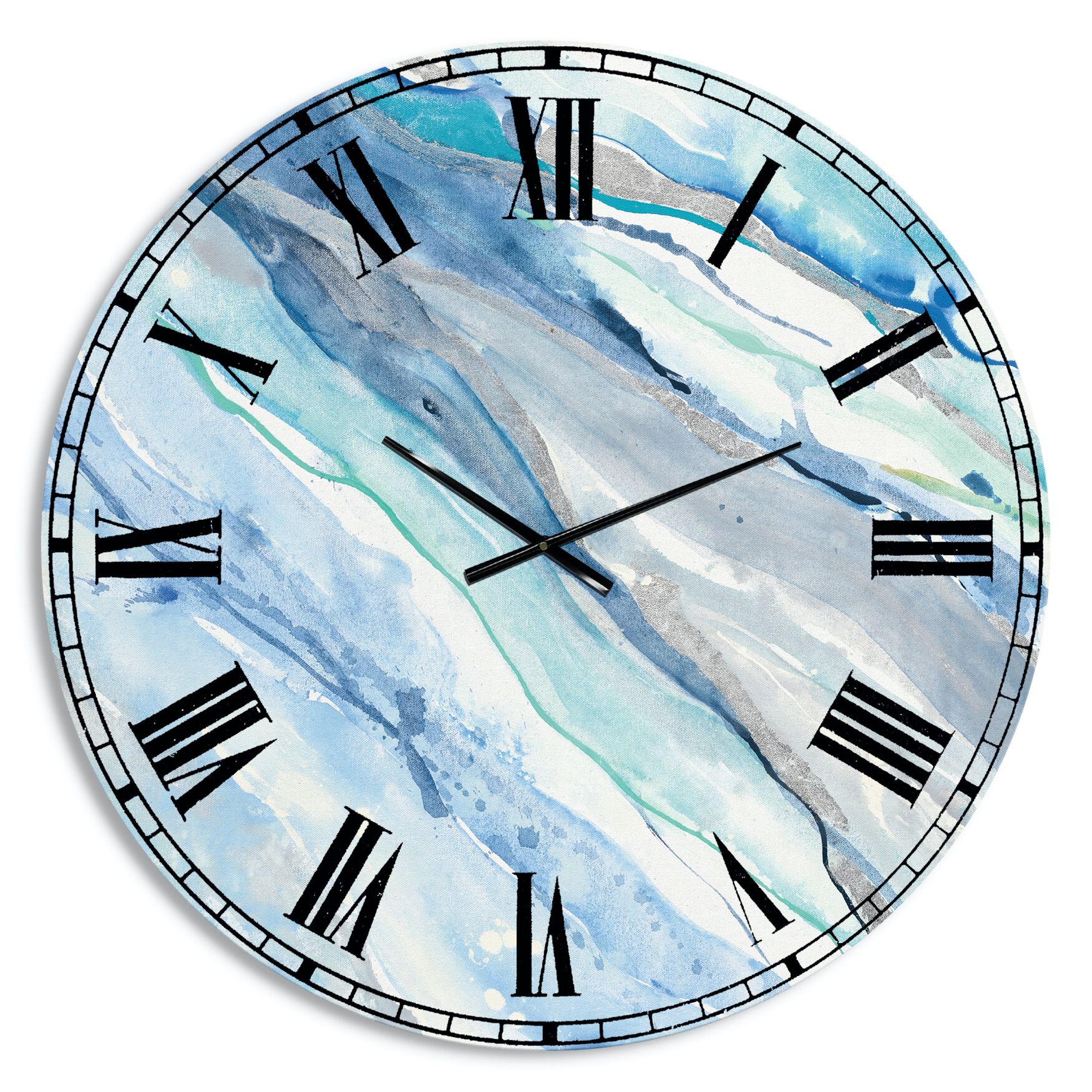 Blue Silver Spring Ii Modern Wall Clock, , alternate image number 1