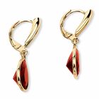 Gold over Sterling Silver Drop EarringsPear Cut Simulated Birthstones, , on-hover image number null
