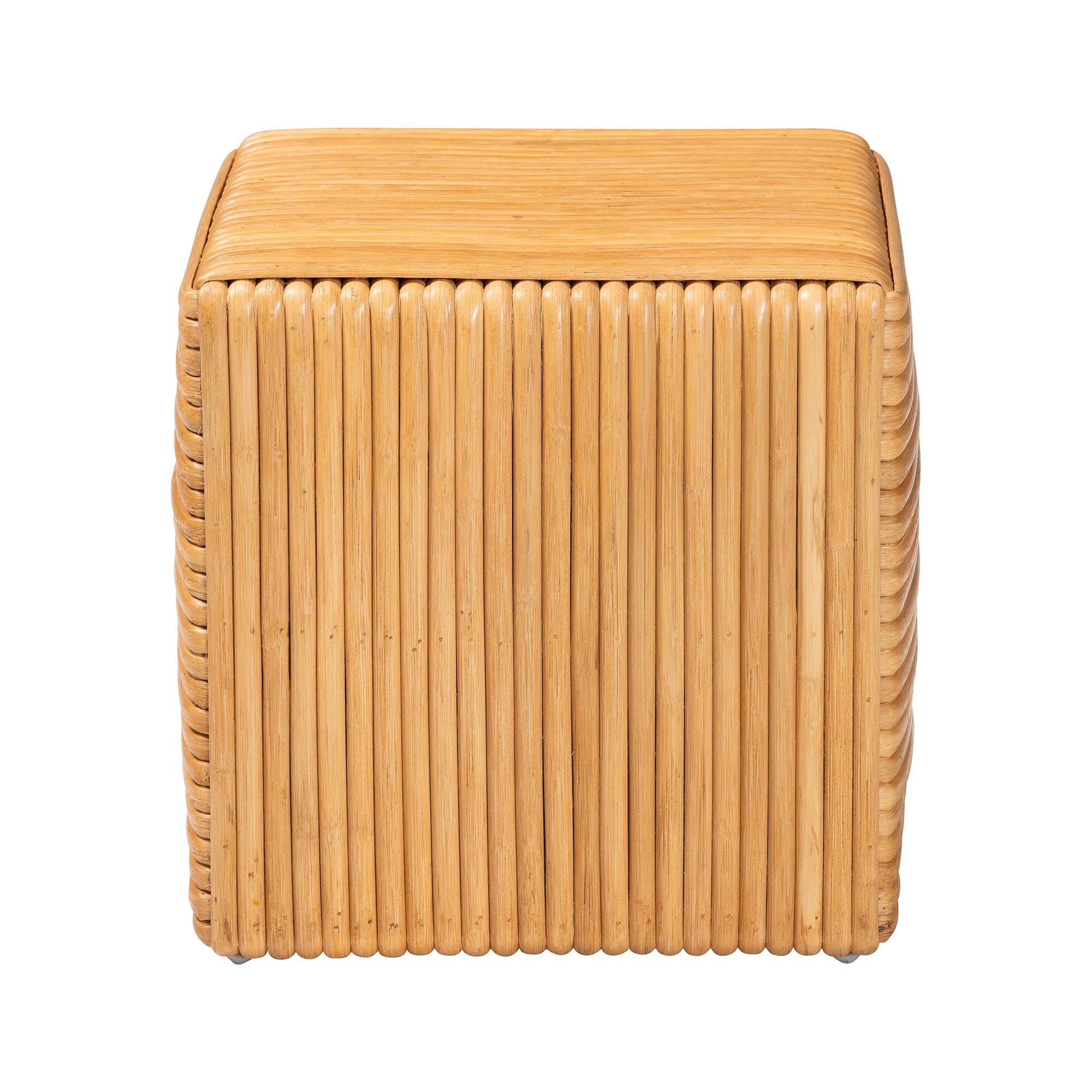Karina Bohemian Light Honey Rattan Footstool, LIGHT, alternate image number 2