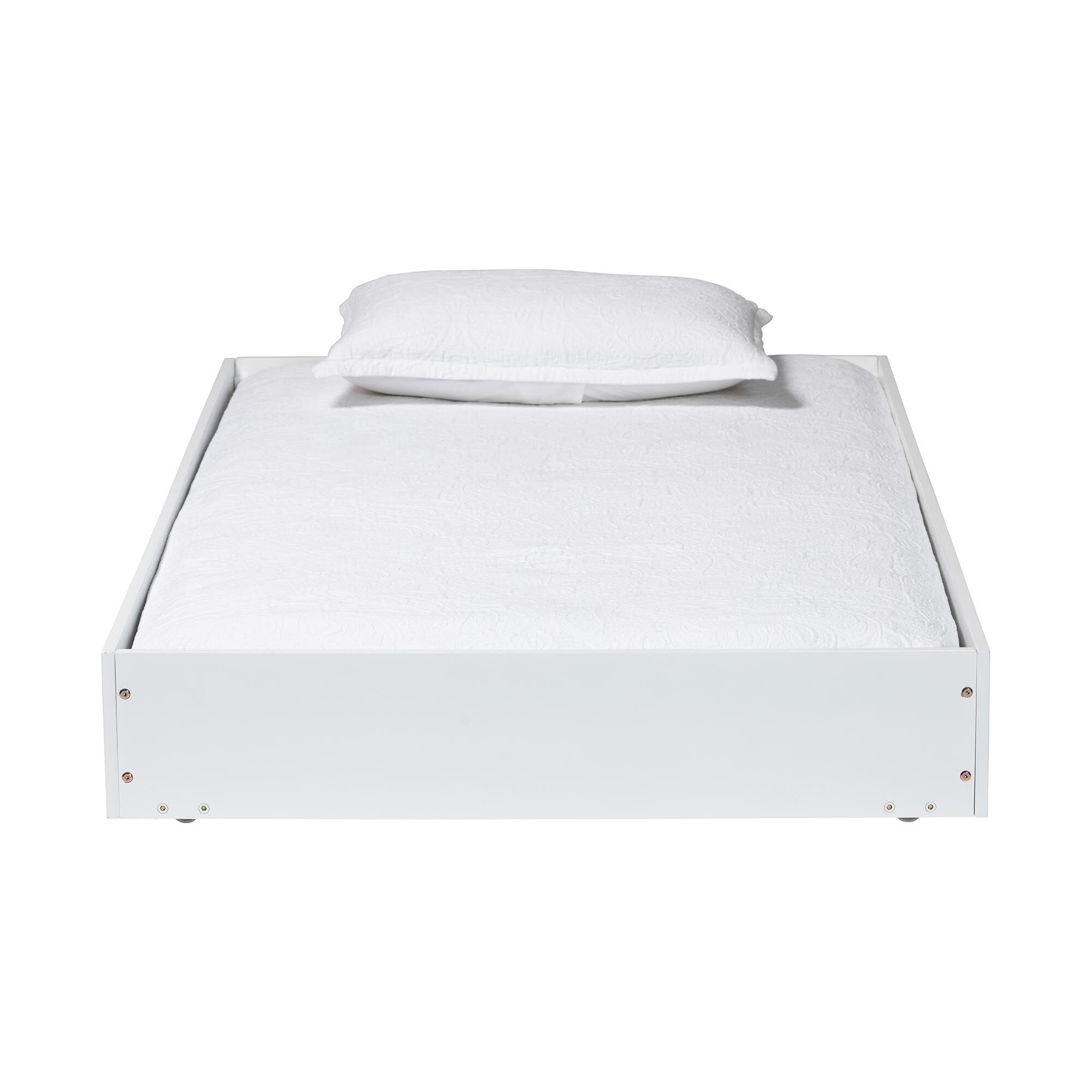 Roni Modern White Wood Twin Trundle, WHITE, alternate image number 2