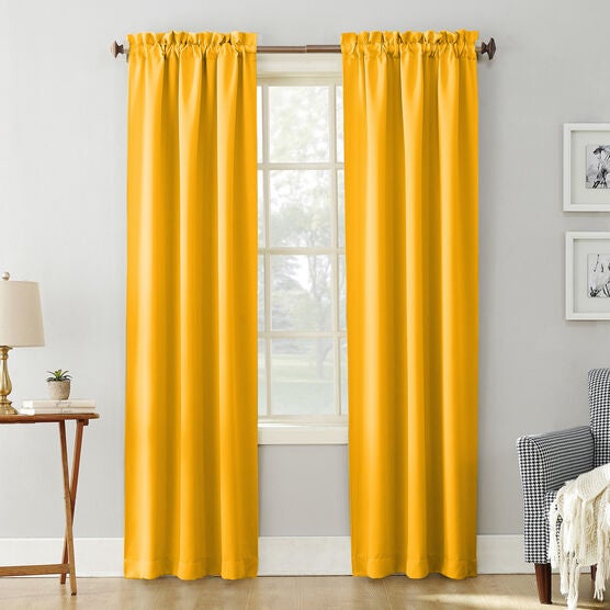 sun zero™ blackout Greenwich rod-pocket panel, GOLD, hi-res image number null
