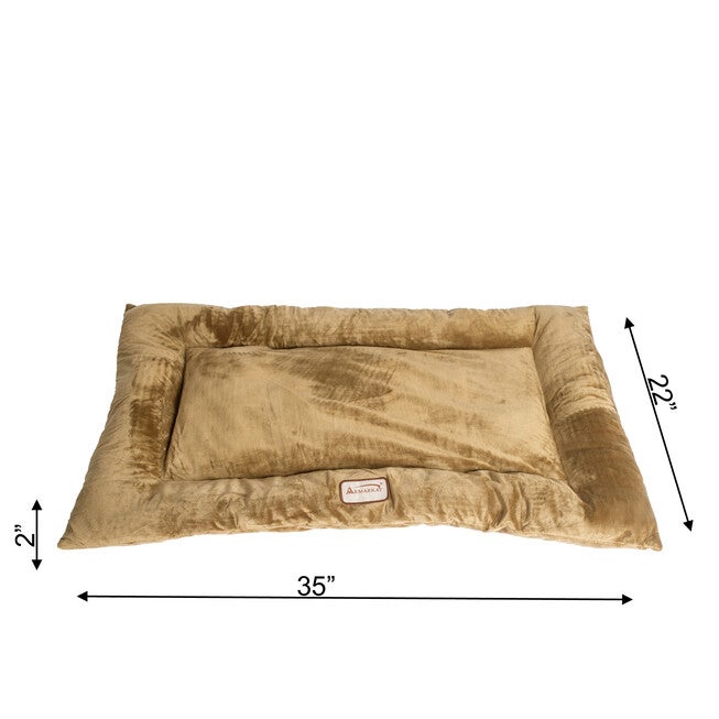 Pet Bed Mat, Dog Crate Soft Pad With Poly Fill Cushion, Large Sage Green, , alternate image number null
