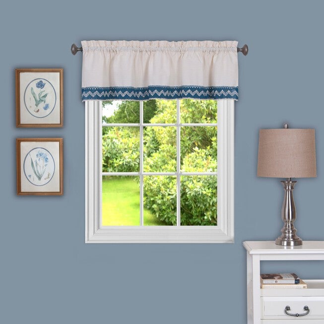 Camden 58 inches x 14 inches Window Curtain Valance, BLUE, hi-res image number null