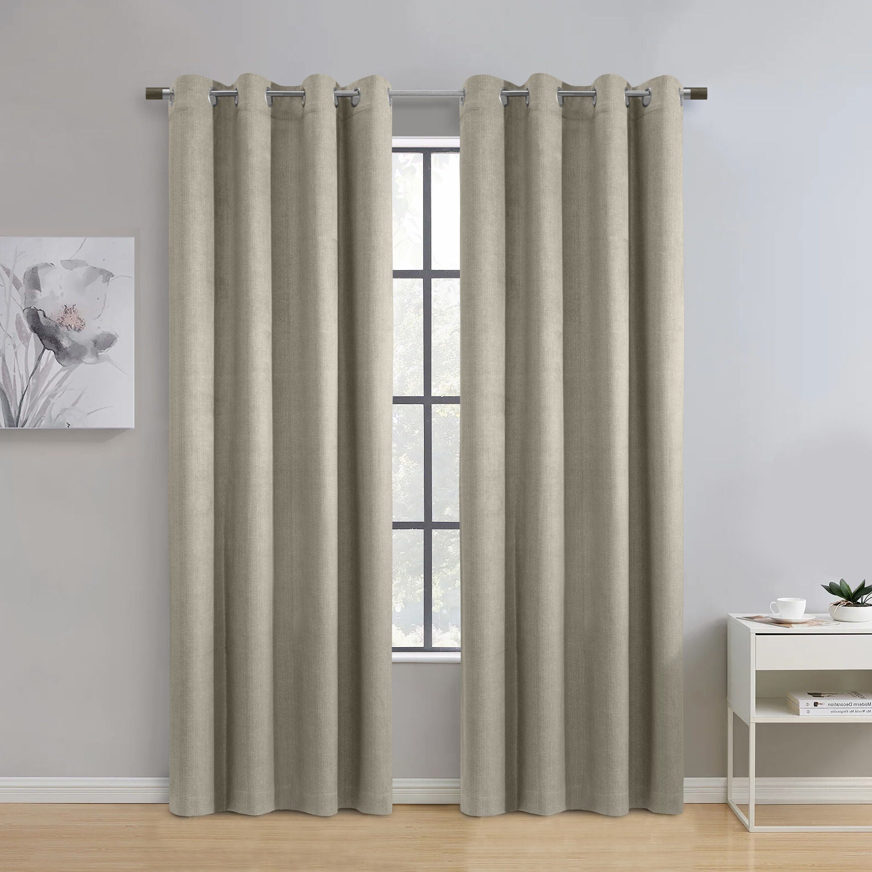 Paris 100% Blackout Grommet Curtain Panel, TAUPE, hi-res image number 0