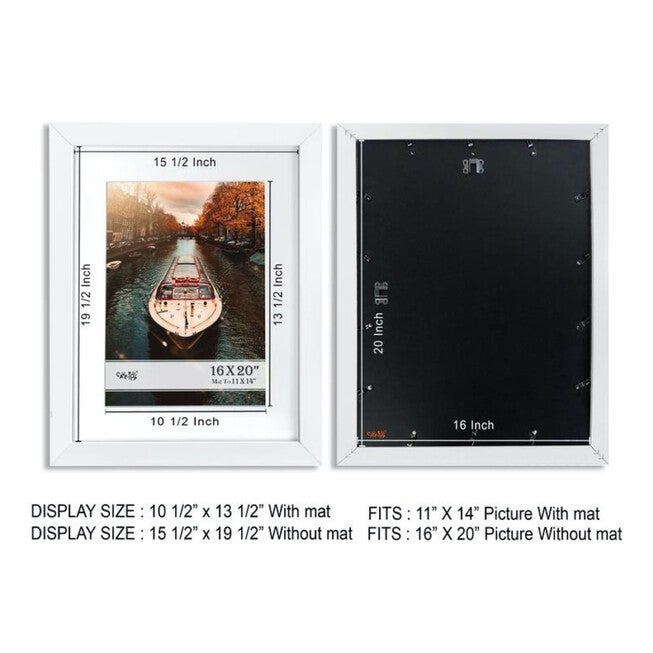 Black Wood Picture Frame With Mat 11X 14, , alternate image number null