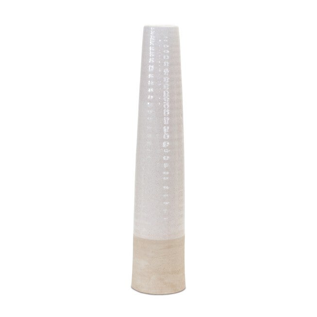 Vase 23.5 inchesH Stoneware, WHITE/SAND, hi-res image number null