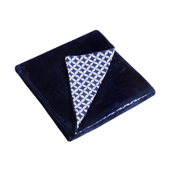 Soft Microfiber Geometric Duvet Cover for Weighted Blanket , NAVY, hi-res image number 0