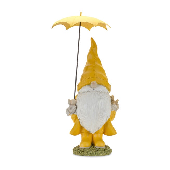 Garden Gnome With Umbrella And Woodland Animals (Set Of 2), , on-hover image number 1