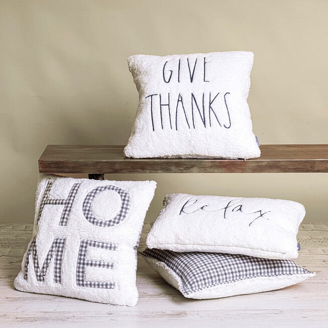 Brenner Plaid Family Sentiment Square Pillow, , alternate image number null