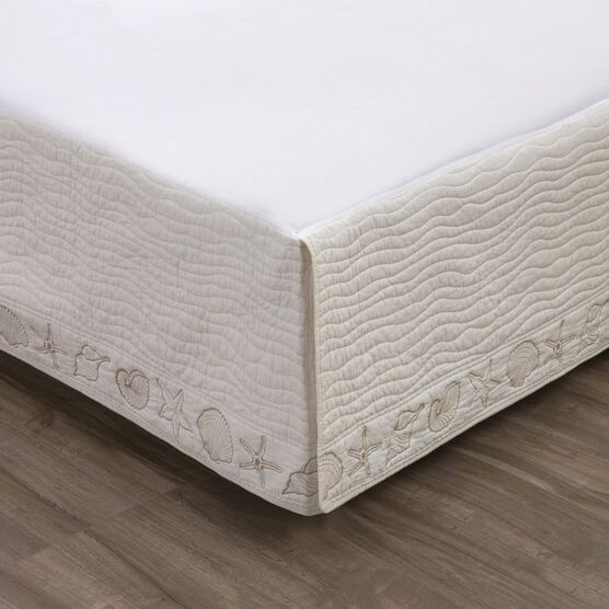 Coastal Seashell Ivory Bed Skirt 18-inch, , on-hover image number null