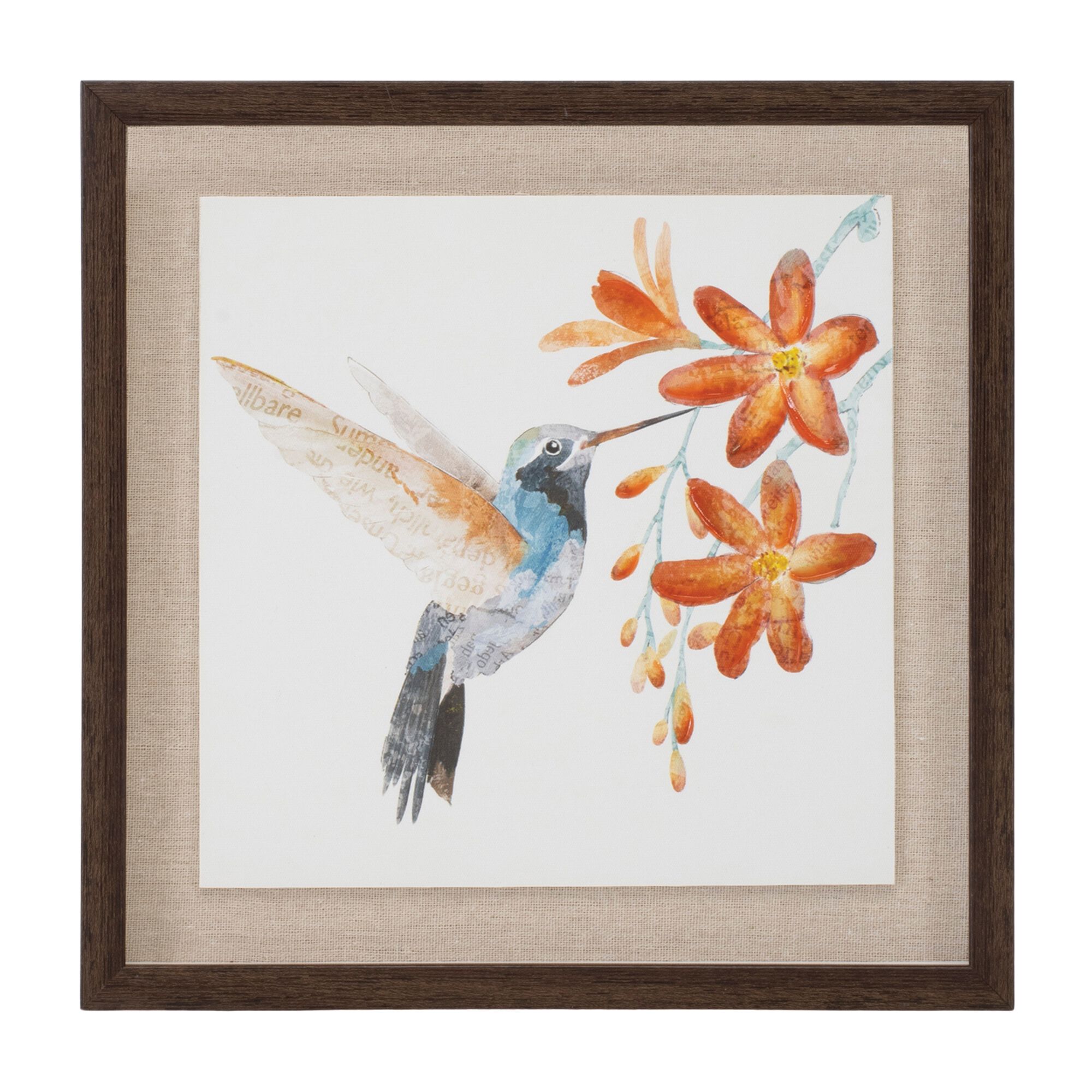 Framed Hummingbird Floral Print (Set of 2), WHITE/GREEN/BLUE, alternate image number 2