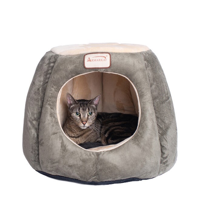 Cat Cave Shape Pet Bed With Anti- Slip Waterproof Base, BEIGE, hi-res image number 0