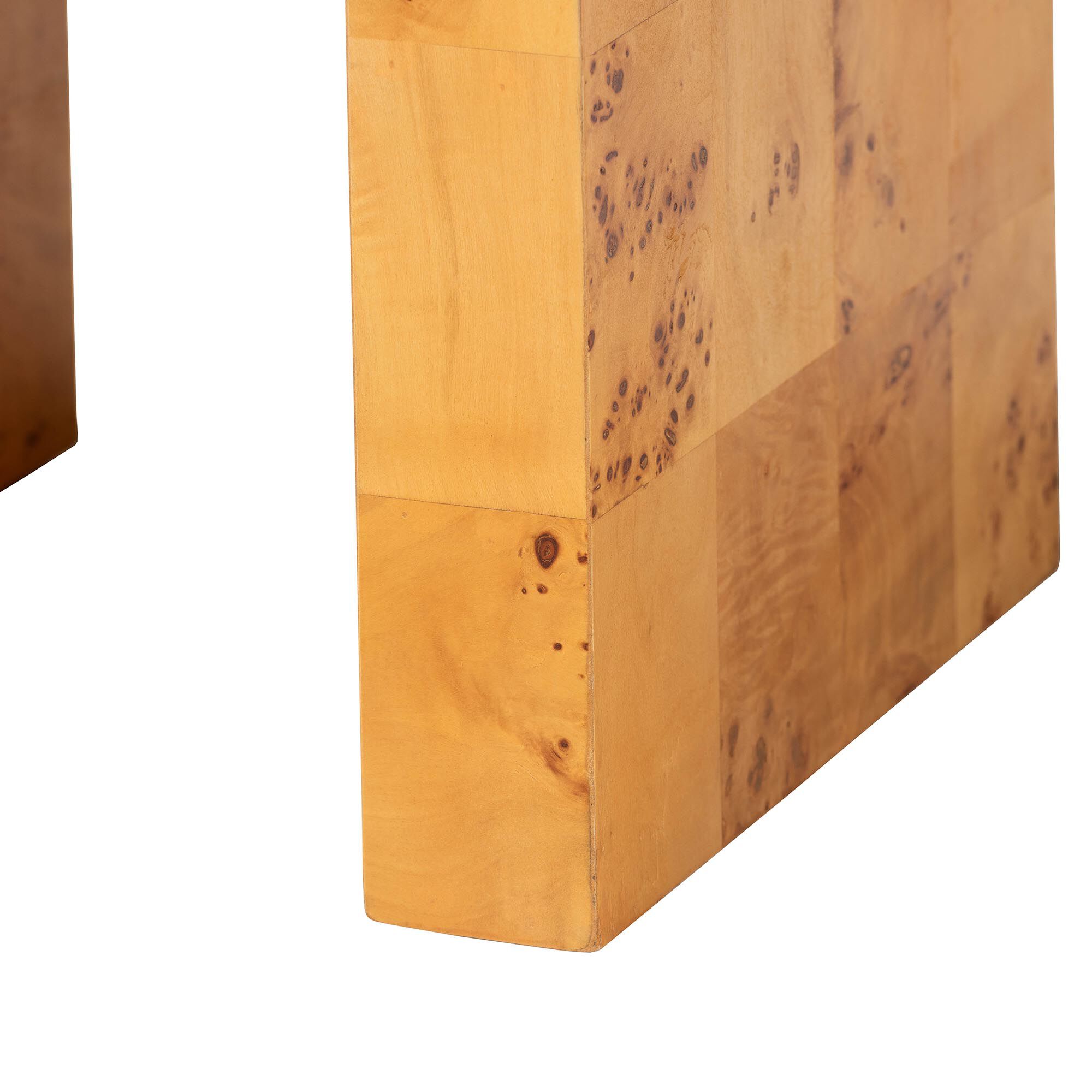 Revelle Modern and Contemporary Natural Light Mappa Real Burl Wood End Table, LIGHT MAPPA BURL, alternate image number 4