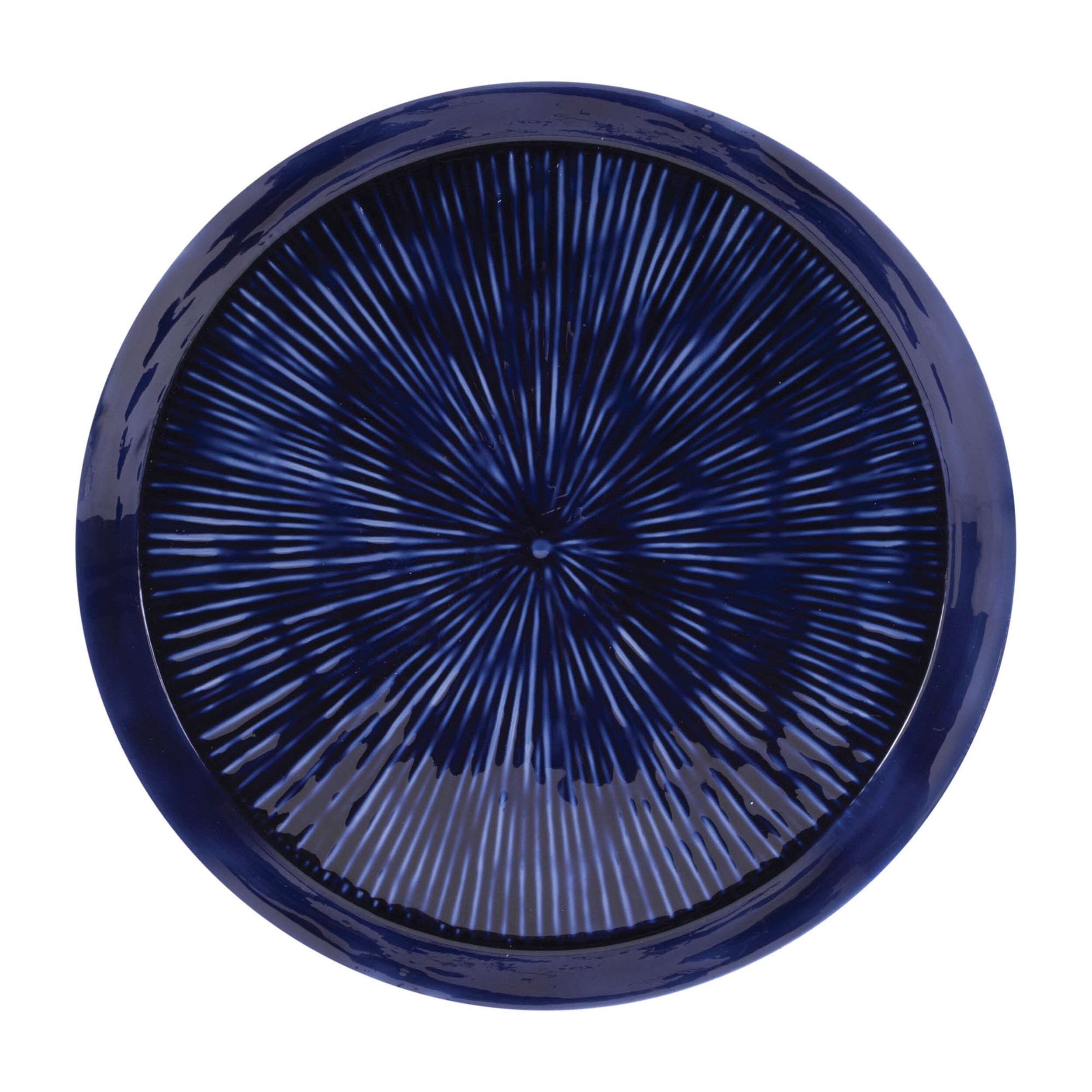Round Etched Metal Tray 13.5IND, BLUE, alternate image number 1