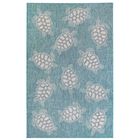 Liora Manne Carmel Seaturtles Indoor/Outdoor Rug Aqua 23"X7'6", , alternate image number null